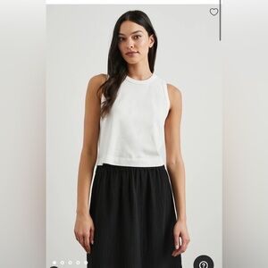 NWT New Rails The Boxy Sleeveless High Neck Cropped Tank Top White Size S
